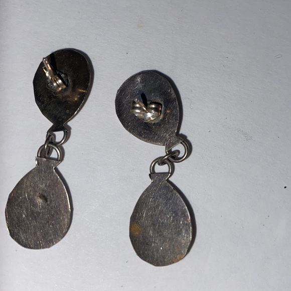 Turquoise and silver earrings - Picture 5 of 6